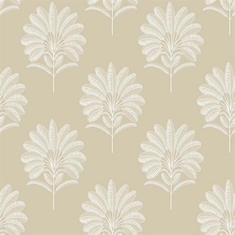 Mirage Palm Almond Wallpaper