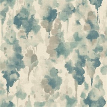 Blue Mirage Watercolor Ikat Wallpaper