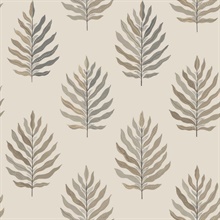 Miramar Sand Mediterranean Palm Leaf Wallpaper