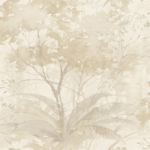 Mistwood Beige Forest Wallpaper