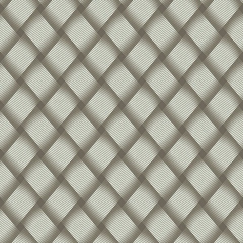 Mocha Bayside Large Basket Weave Wallpaper