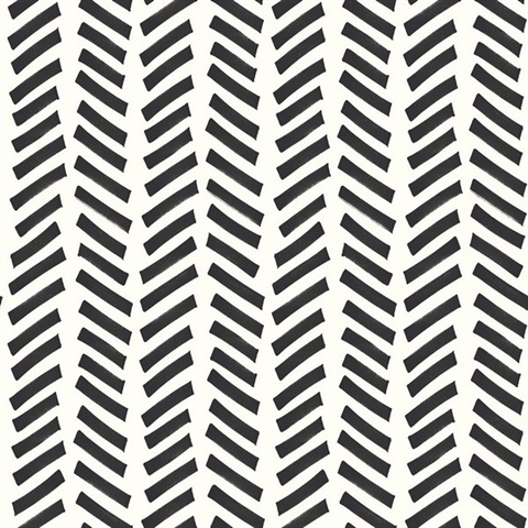 Mod Chevron Chevron Black Peel and Stick Wallpaper