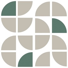 Mod Geo Crescents Taupe Peel and Stick Wallpaper