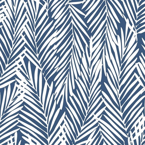 Mod Palm Coastal Blue Peel and Stick Wallpaper