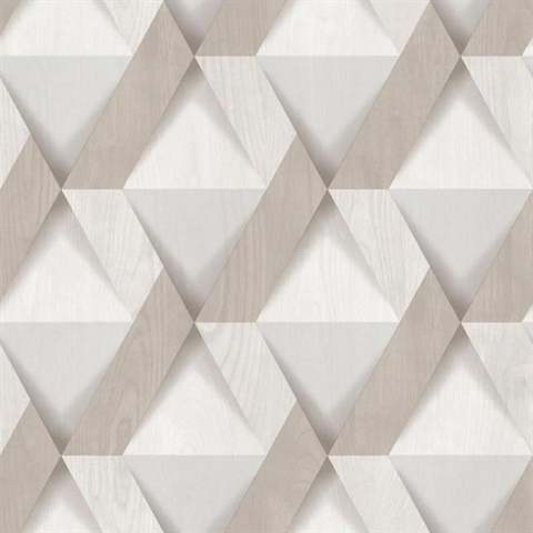 Modern Losange Wood Beige Wallpaper