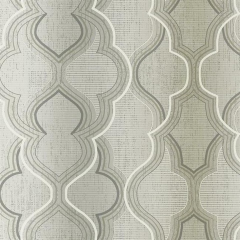 Modern Ombre Neutral Damask Wallpaper