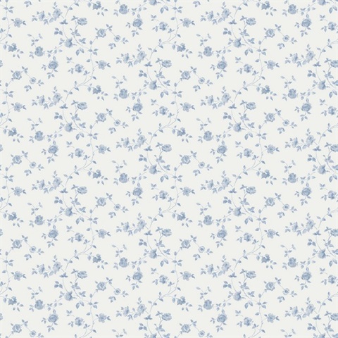 Modern Rose Trail Blue Wallpaper
