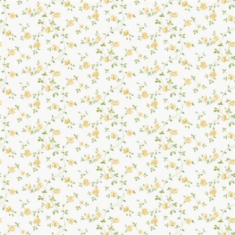 Modern Rose Trail Green Wallpaper