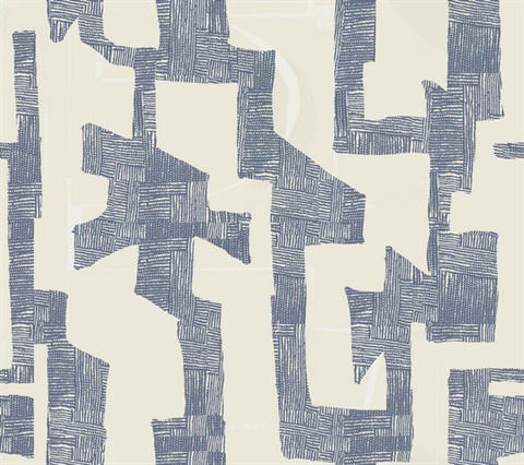 Modern Tribal Almond & Navy Wallpaper
