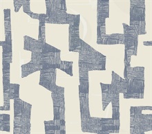 Modern Tribal Almond & Navy Wallpaper
