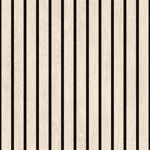 Modern Wood Slat Natural Wallpaper