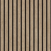 Modern Wood Slat Taupe Wallpaper