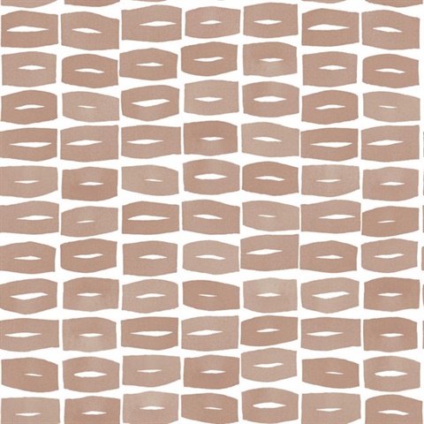 Modernist Motif Terracotta Wallpaper