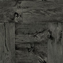 Mogano Charcoal Faux Wood Wallpaper