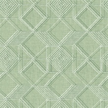 Moki Green Lattice Textured Geometric Wallpaper
