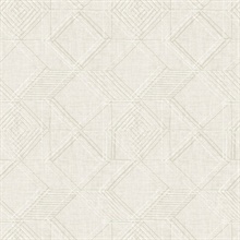 Moki Light Beige Lattice Textured Geometric Wallpaper