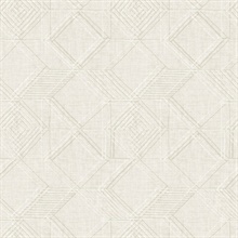 Moki Light Beige Lattice Textured Geometric Wallpaper