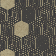 Momentum Charcoal &amp; Gold Geometric Wallpaper