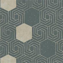 Momentum Dark Green &amp; Metallic Geometric Wallpaper