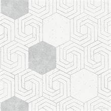 Momentum Silver &amp; White Geometric Wallpaper