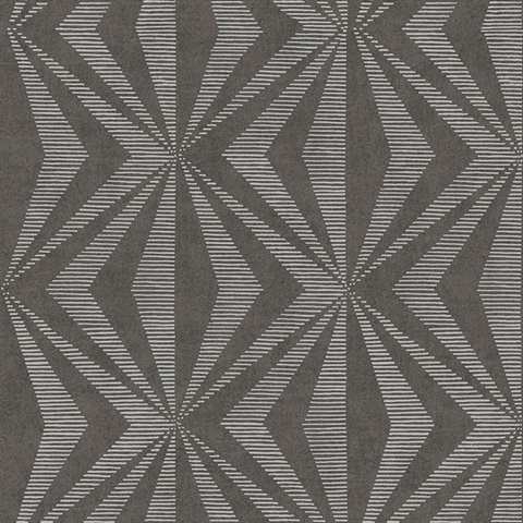 Monge Charcoal Dark Grey Geometric Wallpaper