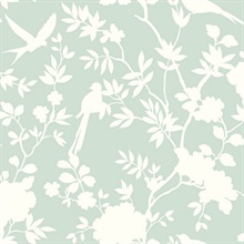 Mono Toile Chinoiserie Seaglass Peel and Stick Wallpaper