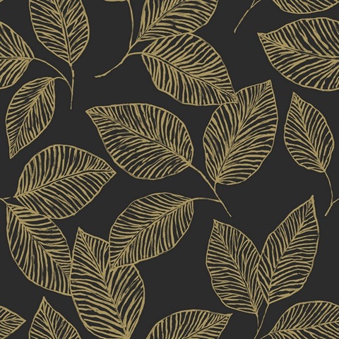 Monroe Gold  Leaf Wallpaper