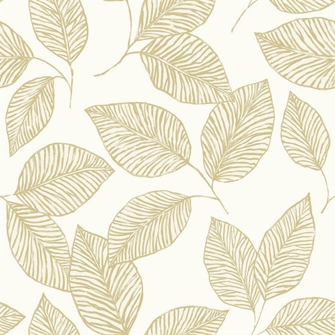 Monroe Khaki Leaf Wallpaper