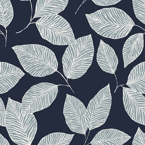 Monroe Midnight Sky Leaf Wallpaper