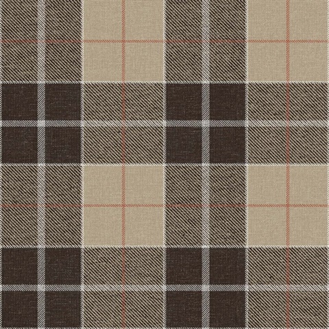 Montana Chocolate Plaid Wallpaper