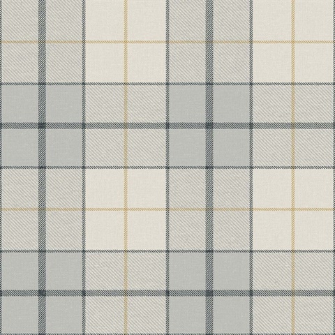 Montana Dove Grey Plaid Wallpaper