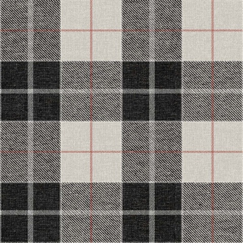 Montana Grey & Black Plaid Wallpaper