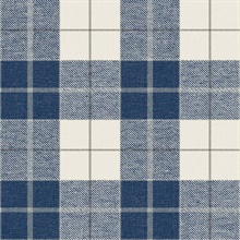 Montana Navy And White Plaid Wallpaper