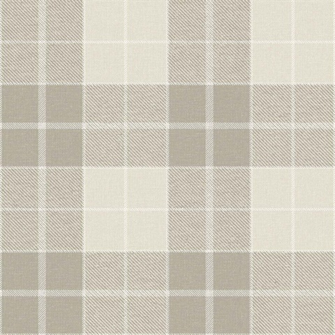 Montana Soft Taupe Plaid Wallpaper