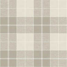 Montana Soft Taupe Plaid Wallpaper