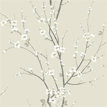 Monterey Ivory Floral Branch Wallpaper