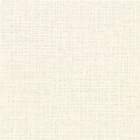 Montgomery Off-White Distressed Faux Linen Vinyl Wallpaper