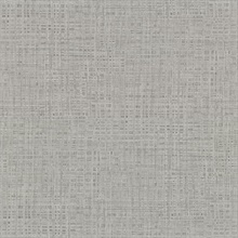 Montgomery Pewter Faux Grasscloth Vinyl Wallpaper