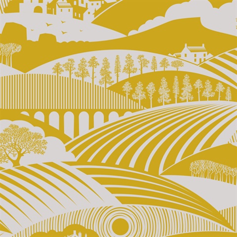 Moordale - Mustard colourway wallpaper