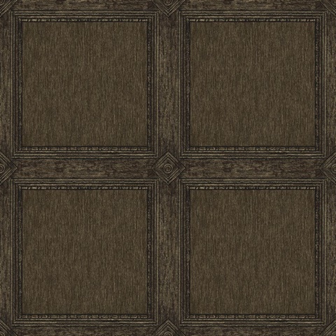 Moorland Dark Brown Wood Panel Wallpaper