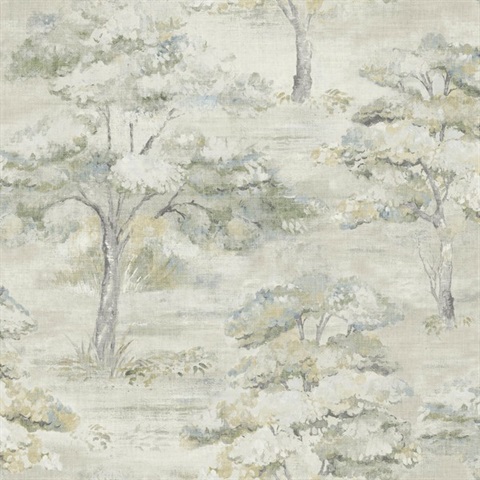 Moreno Slate Woodland Wallpaper