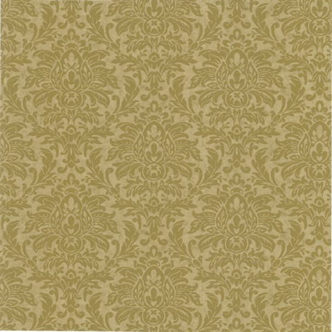 Morgan Olive Busy Damask