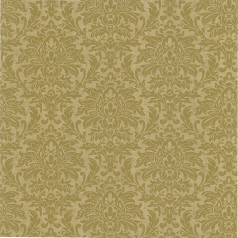 Morgan Olive Busy Damask
