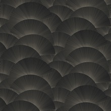 Morning Shell Black & Grey Scallops Wallpaper