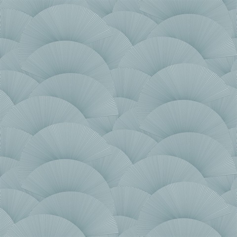 Morning Shell Blue Scallops Wallpaper