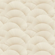 Morning Shell Cream & Gold Scallops Wallpaper