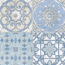 Moroccan Tile Blue Wallpaper