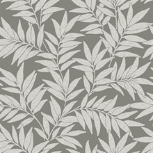 Morris Dark Grey Leaf Wallpaper