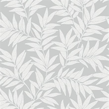 Morris Light Grey Leaf Wallpaper