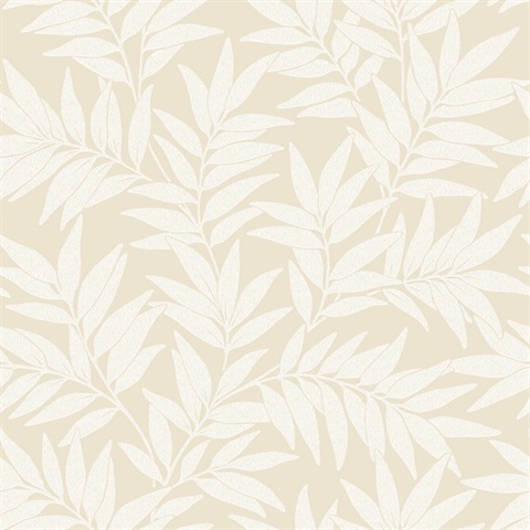 Morris Taupe Leaf Wallpaper